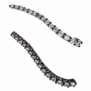 Graziela Gems Wave Ear Cuff in Black & White